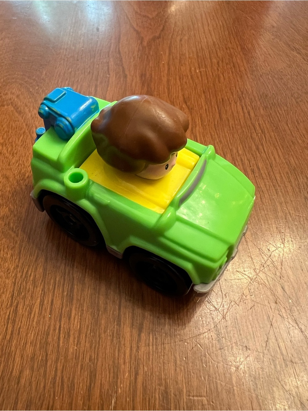 Fisher-Price Little People Green Kids Push Car Toy with Driver Figure